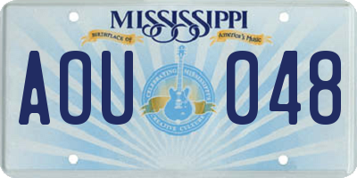 MS license plate AOU048
