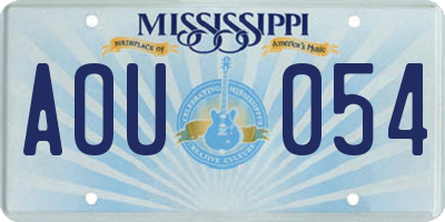 MS license plate AOU054