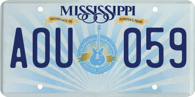 MS license plate AOU059