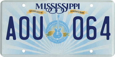 MS license plate AOU064