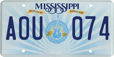 MS license plate AOU074