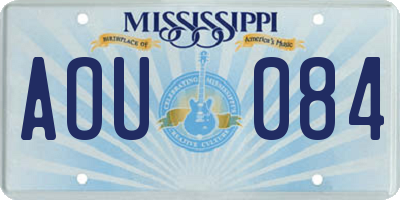 MS license plate AOU084