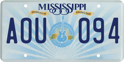 MS license plate AOU094