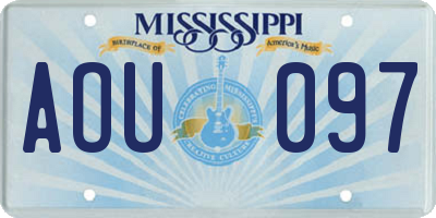 MS license plate AOU097