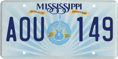 MS license plate AOU149