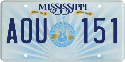 MS license plate AOU151