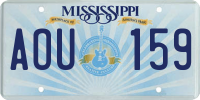 MS license plate AOU159