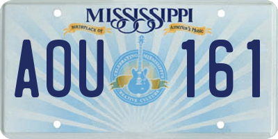 MS license plate AOU161