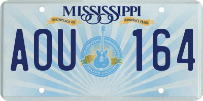 MS license plate AOU164