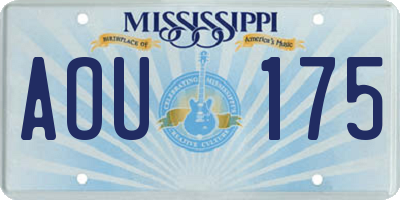MS license plate AOU175