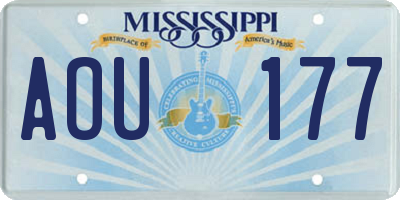 MS license plate AOU177