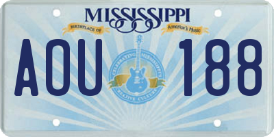 MS license plate AOU188