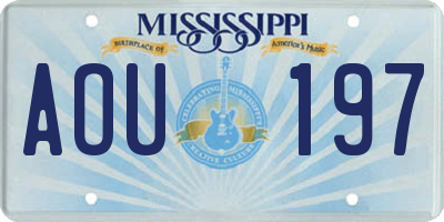 MS license plate AOU197
