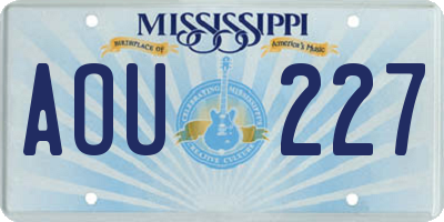 MS license plate AOU227