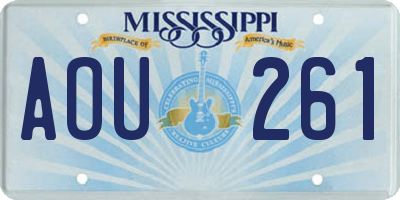 MS license plate AOU261