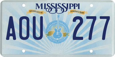 MS license plate AOU277