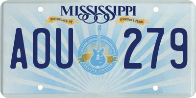 MS license plate AOU279