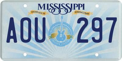 MS license plate AOU297