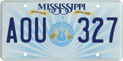 MS license plate AOU327