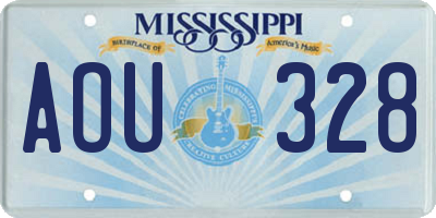 MS license plate AOU328