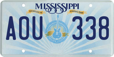 MS license plate AOU338