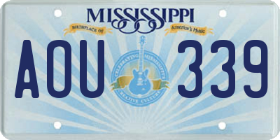MS license plate AOU339