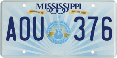 MS license plate AOU376