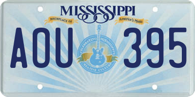 MS license plate AOU395