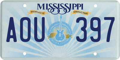 MS license plate AOU397