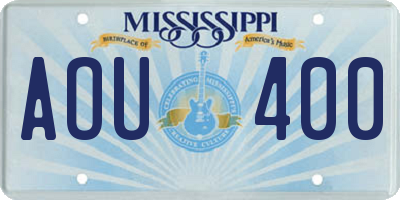 MS license plate AOU400