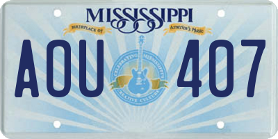 MS license plate AOU407