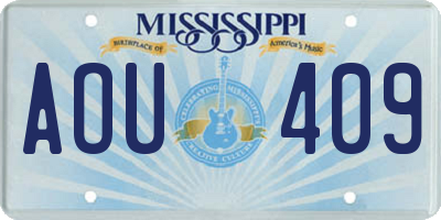 MS license plate AOU409