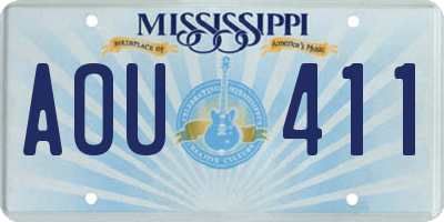 MS license plate AOU411