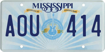 MS license plate AOU414