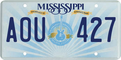 MS license plate AOU427