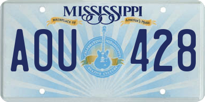 MS license plate AOU428