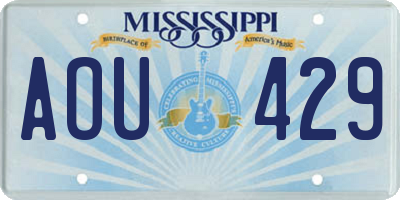 MS license plate AOU429