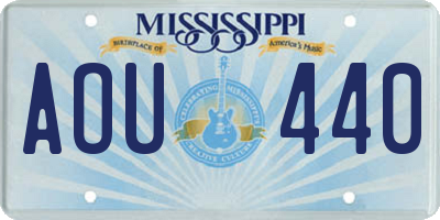 MS license plate AOU440