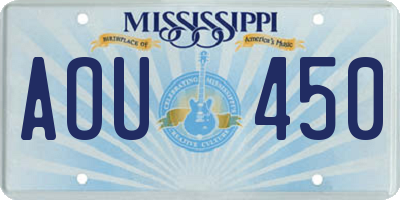 MS license plate AOU450