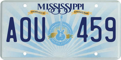 MS license plate AOU459