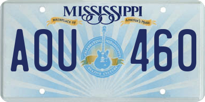 MS license plate AOU460