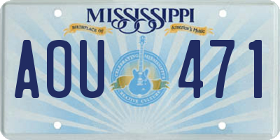 MS license plate AOU471