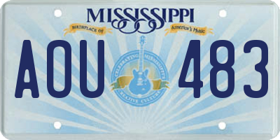 MS license plate AOU483