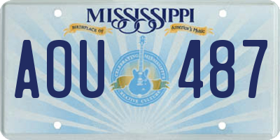 MS license plate AOU487