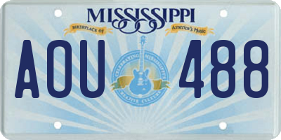 MS license plate AOU488