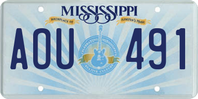 MS license plate AOU491