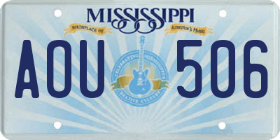 MS license plate AOU506
