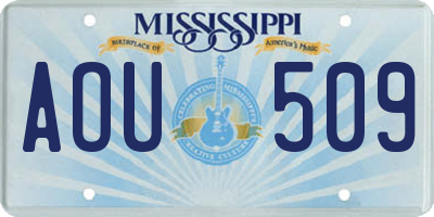 MS license plate AOU509