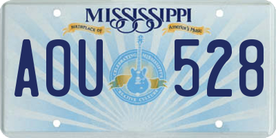 MS license plate AOU528