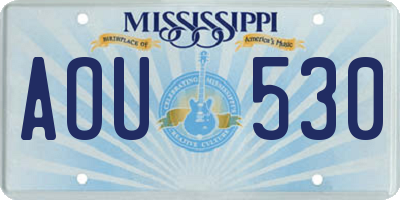 MS license plate AOU530